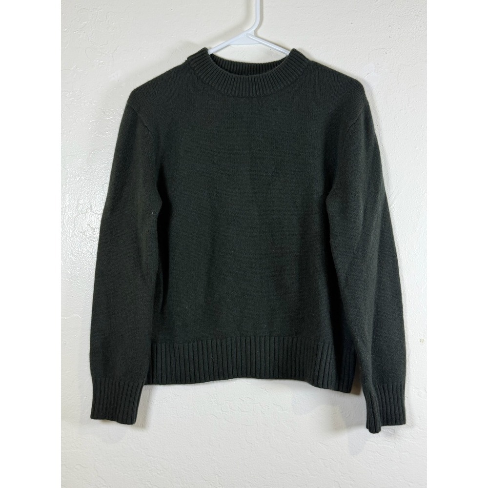 Jenni Kayne Everyday Sweater 100% Cashmere Dark Green Crew Neck Size XXS - Picture 2 of 6